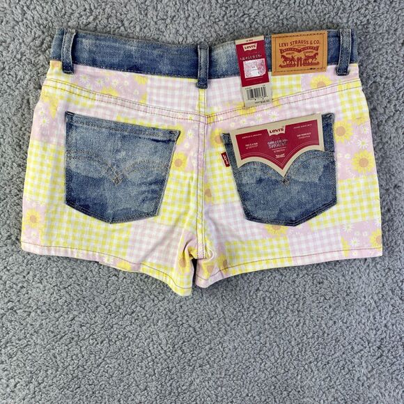 Levi Girlfriend Shorts Girls Size 14 Reg Multi Color Patch NWT - NEW - Picture 7 of 13